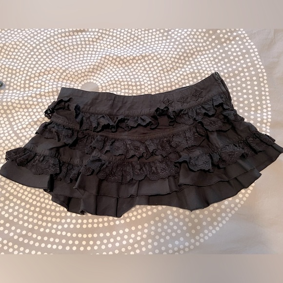 Dresses & Skirts - Sexy ruffled mega mini skirt, black goth club dancer punk lip service y2k